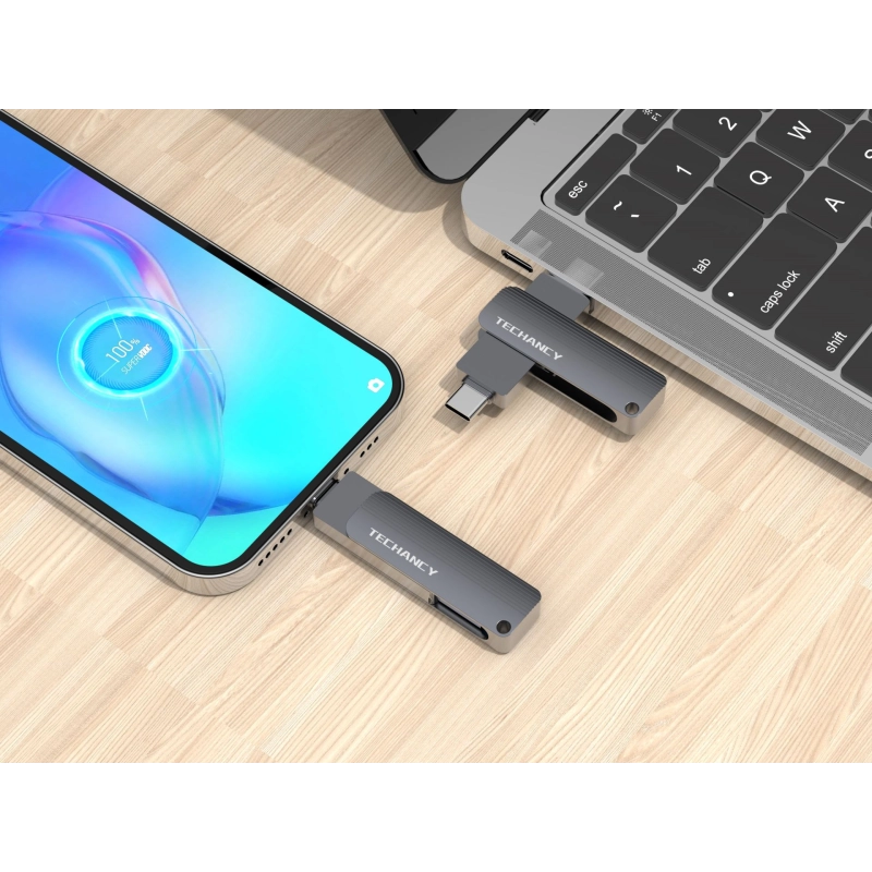 Flash Drive 64Gb Usb 3.2 Conectores Duplos Tipo C e Usb