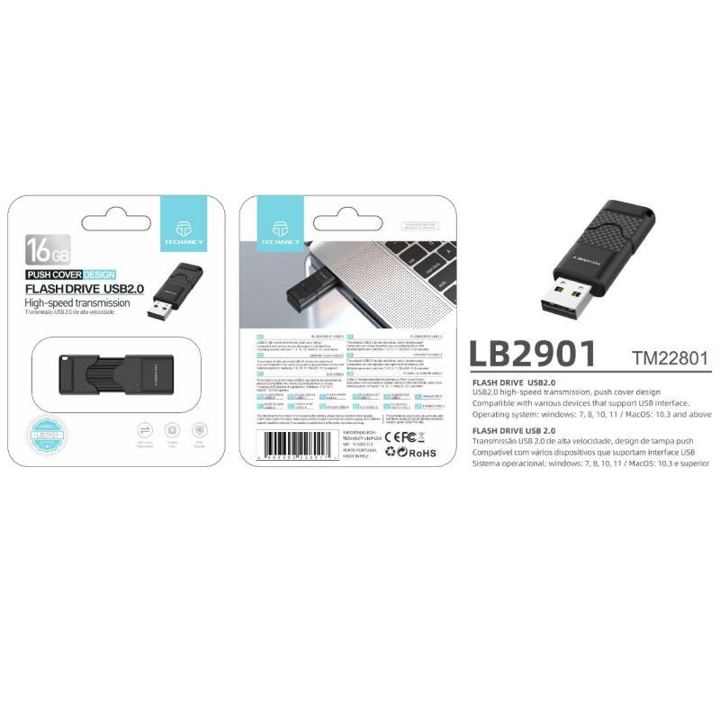 Pen Usb 16Gb Usb 2.0 Black