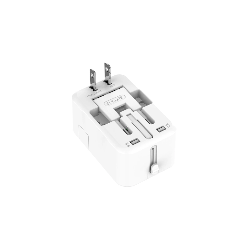 Adaptador de viagem universal, compatível com UE/Reino Unido/EUA/AUS