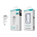 Carregador Rápido Automóvel 2.4A com Dupla Porta USB Branco Q-002
