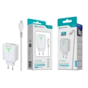 Carregador com Cabo Micro Branco 2.4A 2 USB Ic Smart C-006V