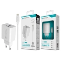 Carregador com Cabo Lightning Branco 2.4A 2 USB NOVOTECK C-003L