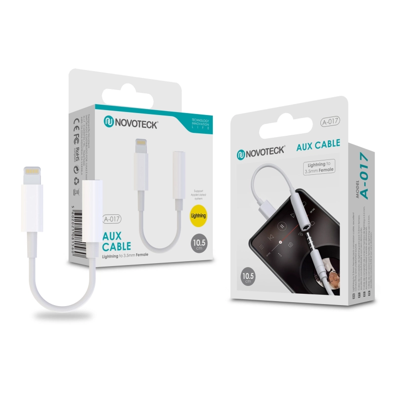 Conversor Lightning To Jack 3.5 NOVOTECK A-017