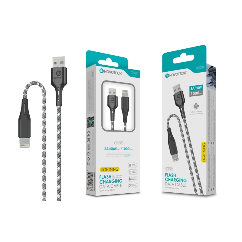 Cabo Lightning 5A 50W 1M S-056 Trançado em Tecido Camuflado