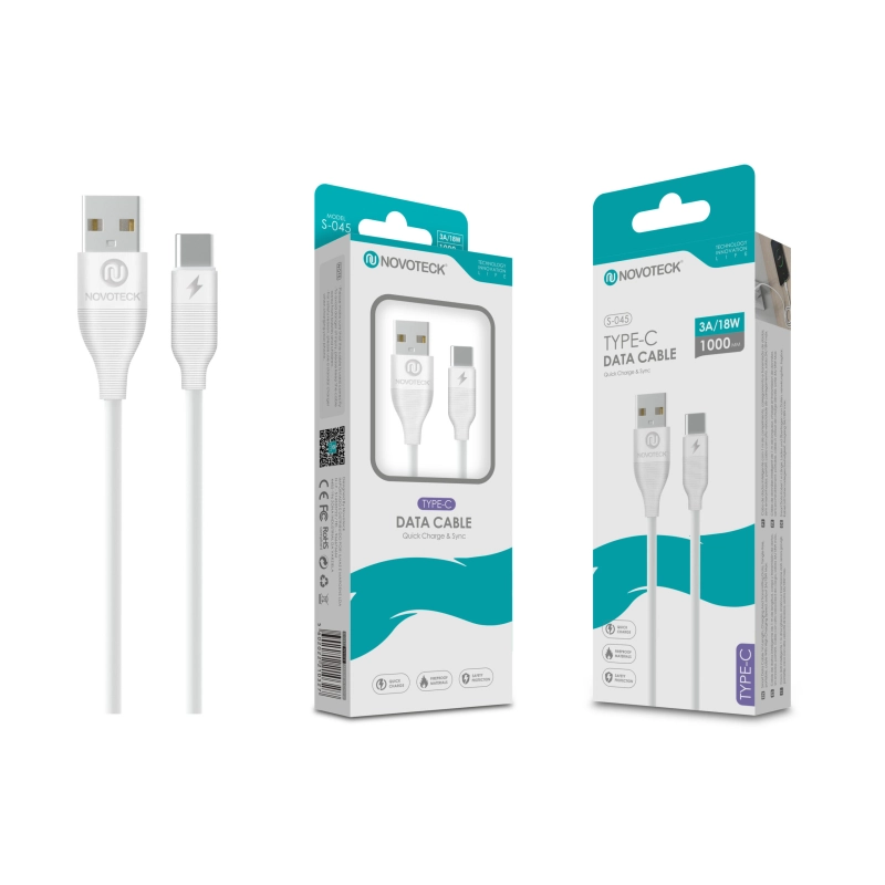 Cabo Type-C Branco 3A 1M 18W S-045