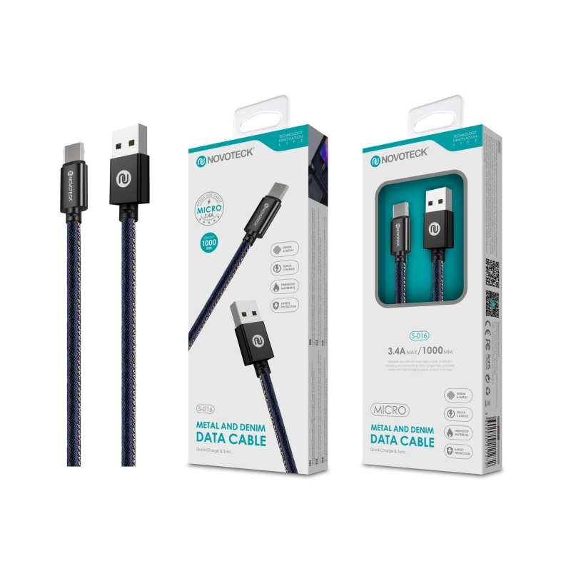 Cabo Micro USB Ganga 3.4A 1M S-016