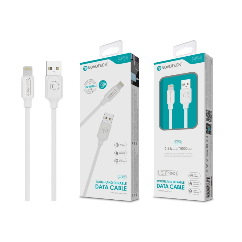 Cabo Lightning Branco 2.4A 1M S-009