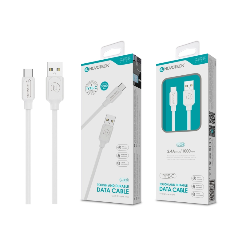 Cabo Type-C Branco 2.4A 1M S-008