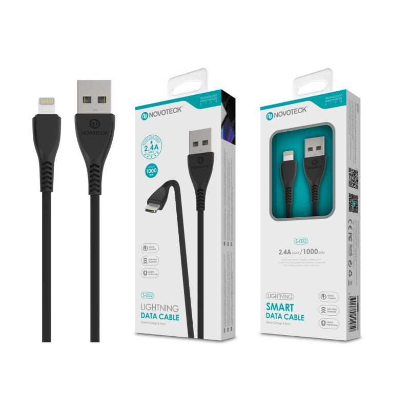 Cabo Lightning Negro 2.4A 1M S-002