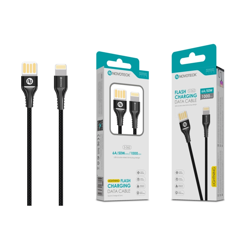 Cabo Lightning 6A 50W 1M Plug Dupla Face S-062