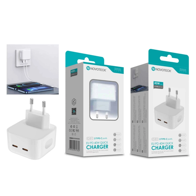 Carregador USB-C PD 40W (20W*2) C-011