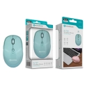 Rato Sem Fios Silencioso Verde Água JS-011 - Design Slim, Operação Silenciosa