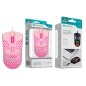 Rato Óptico Rosa Mini-Perfurados com Fio JS-007