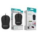 Rato Óptico com Fio Negro JS-001 - Precisão e Conforto de 1600 DPI