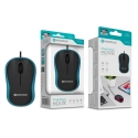 Rato Óptico com Fio Azul JS-001 - Precisão e Conforto de 1600 DPI