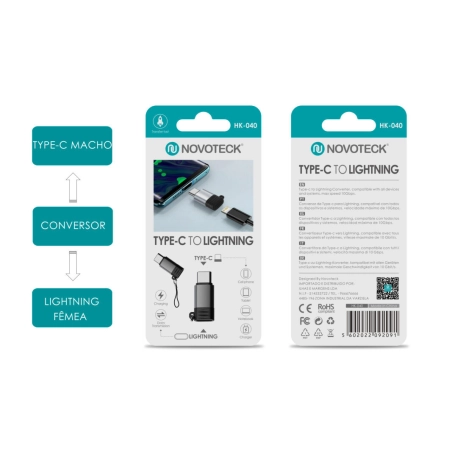 Adaptador NOVOTECK Tipo-C para Lightning HK-040