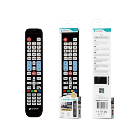 Controle Remoto Universal 15In1 Novoteck D-014 - Compatibilidade Expansiva e Teclas de Atalho para Netflix e YouTube