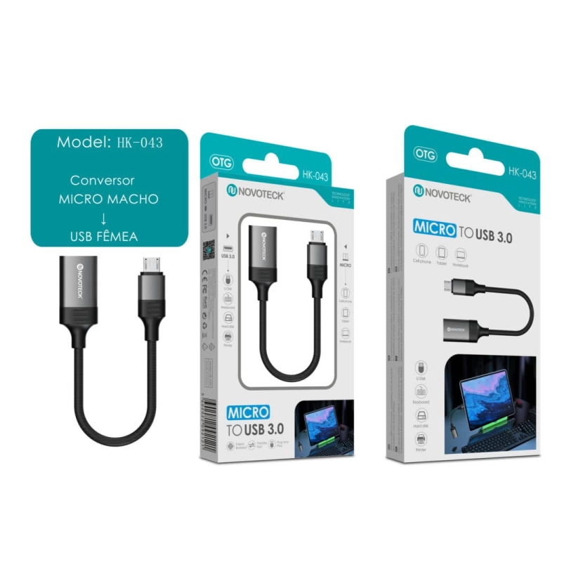 Conversor NOVOTECK Micro USB para USB 3.0 HK-043
