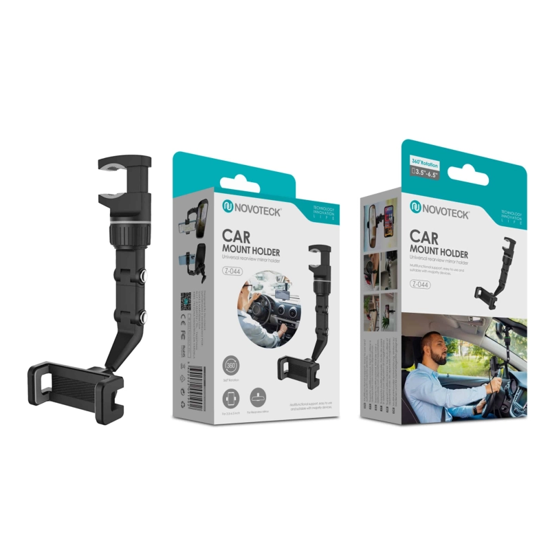 Suporte para Telemóvel de Carro Z-044 - Ajustável e Versátil com Rotação 360°, Montagem Fácil