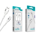 Cabo Type-C NOVOTECK S-115 - Nylon Trançado, 3.1A, 200cm,Branco