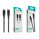 Cabo USB-C para USB-C NOVOTECK S-121 - PD 3.0 Quick Charge, 66W, Nylon Trançado, 120cm