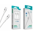 Cabo USB-C para USB-C NOVOTECK S-109 - PD 3.0 Quick Charge,66W,200cm,Branco,Trançado em Nylon