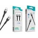 Cabo USB-C para USB-C NOVOTECK S-109 - PD 3.0 Quick Charge,66W,200cm,Negro,Trançado em Nylon