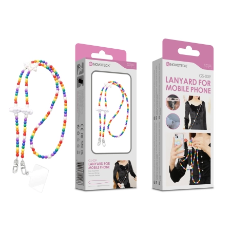 Cordão Colorido para Telemóvel NOVOTECK GS-009 Branco