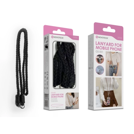 Cordão Trançado para Telemóvel NOVOTECK GS-001 - Estiloso Negro