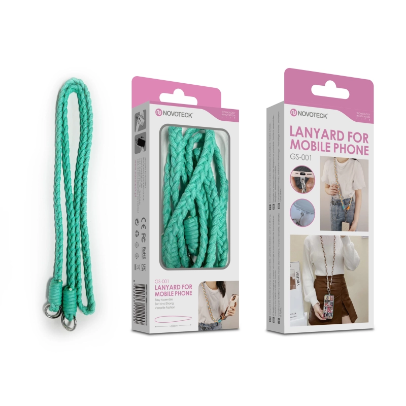 Cordão Trançado para Telemóvel NOVOTECK GS-001 - Verde Água