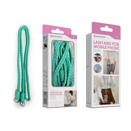 Cordão Trançado para Telemóvel NOVOTECK GS-001 - Verde Água