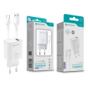Kit Carregador Rápido NOVOTECK C-016T QC4.0 30W - Inclui Cabo Type-C, Carregamento Ultra-Eficiente Branco