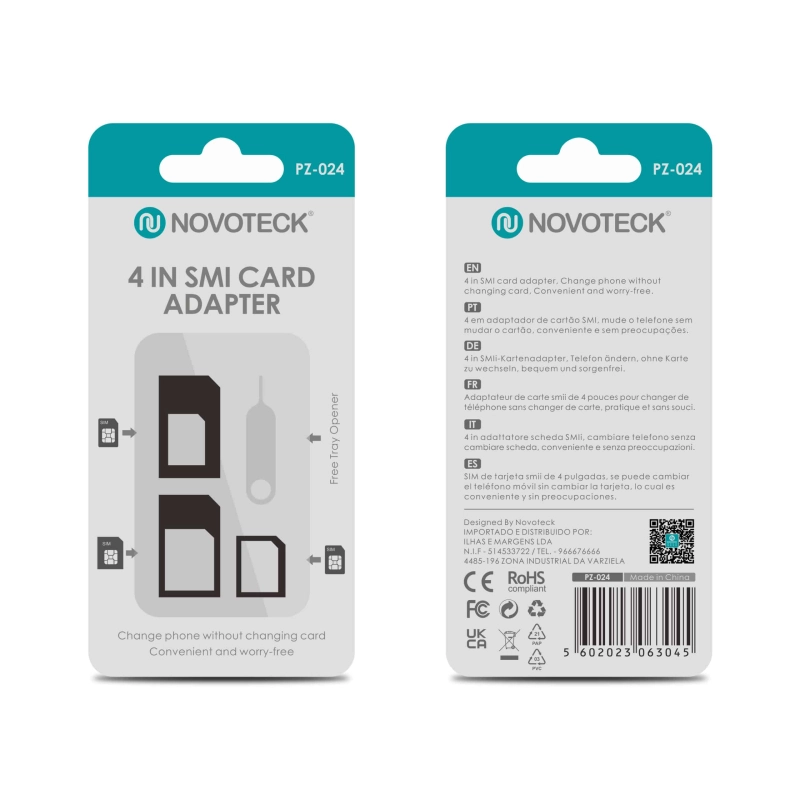 Adaptador Universal de Cartão SIM NOVOTECK PJ-024 - Conectividade Móvel Sem Complicações