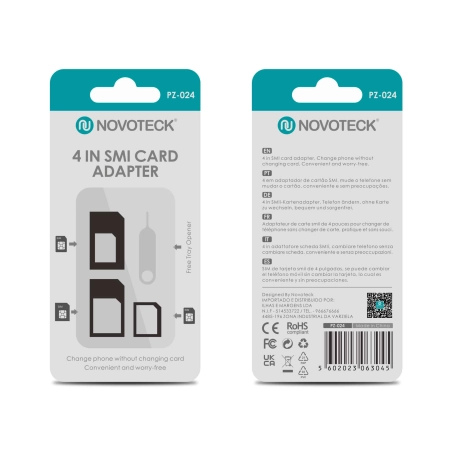 Adaptador Universal de Cartão SIM NOVOTECK PJ-024 - Conectividade Móvel Sem Complicações