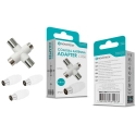 Adaptador de Antena Coaxial NOVOTECK L-006 - Conector Triplo Macho, Instalação Rápida, Alta Durabilidade