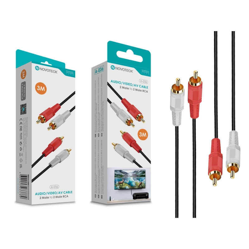 Cabo 3M Rca 2 Macho To Rca 2 Macho NOVOTECK A-036