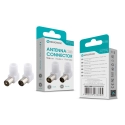 Conector de Antena em Ângulo NOVOTECK L-002 - Macho 9,5mm + Fêmea 90°, Conexão Segura e Durável