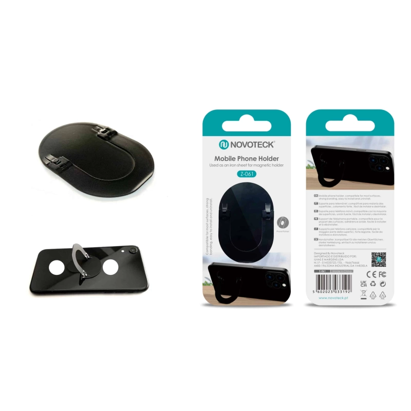 Chapa Metálica Z-061 para Suporte Magnético de Telemóvel - Compatível e Fácil de Instalar