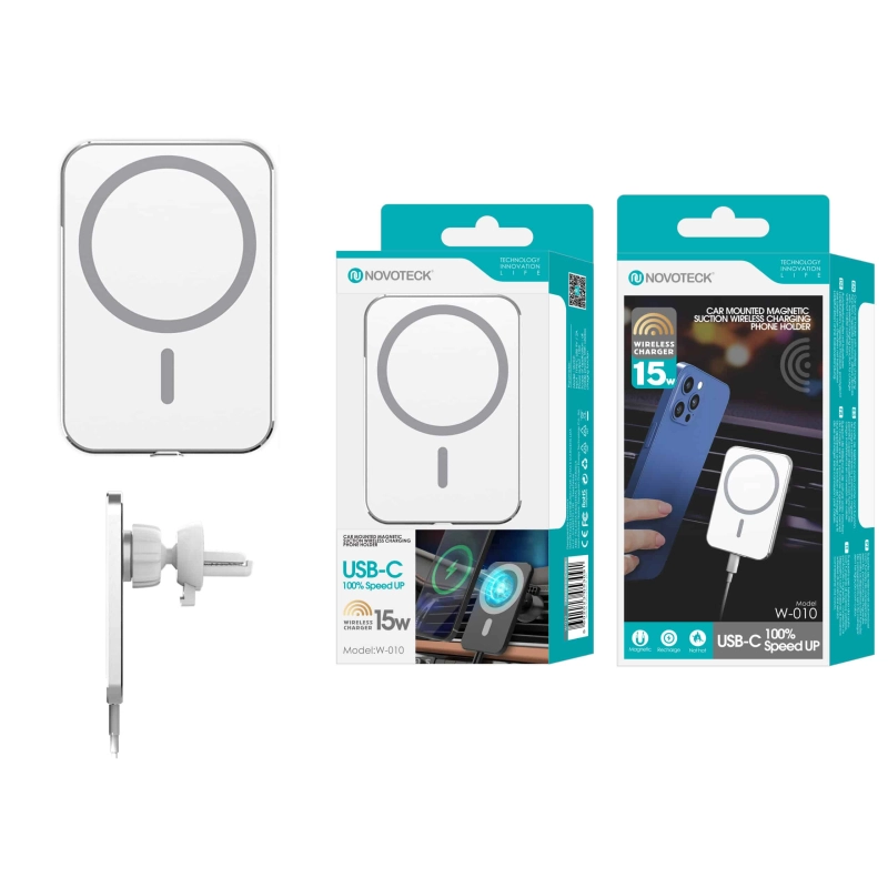Carregador 15W Magsafe Automóvel Branco W-010