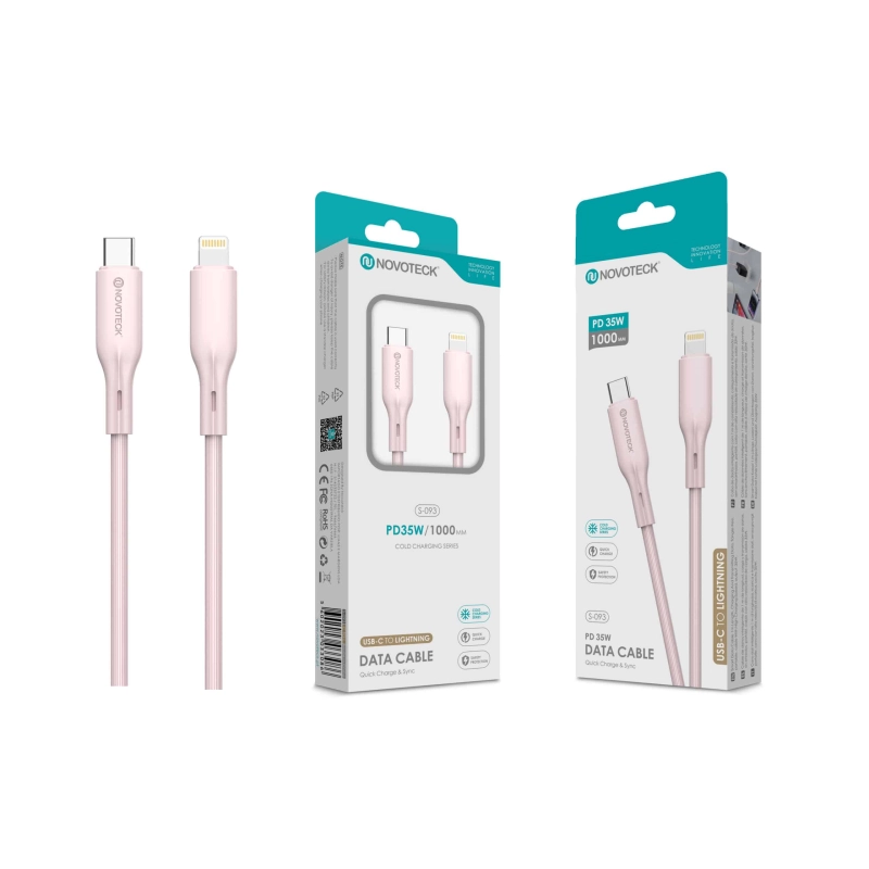 Cabo USB-C para Lightning PD35W Rosa 1M S-093