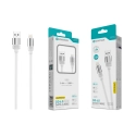 Cabo de Dados Lightning 3.4A,1.2m,OD 6.0 Super Grosso,Branco,Alta Durabilidade S-079