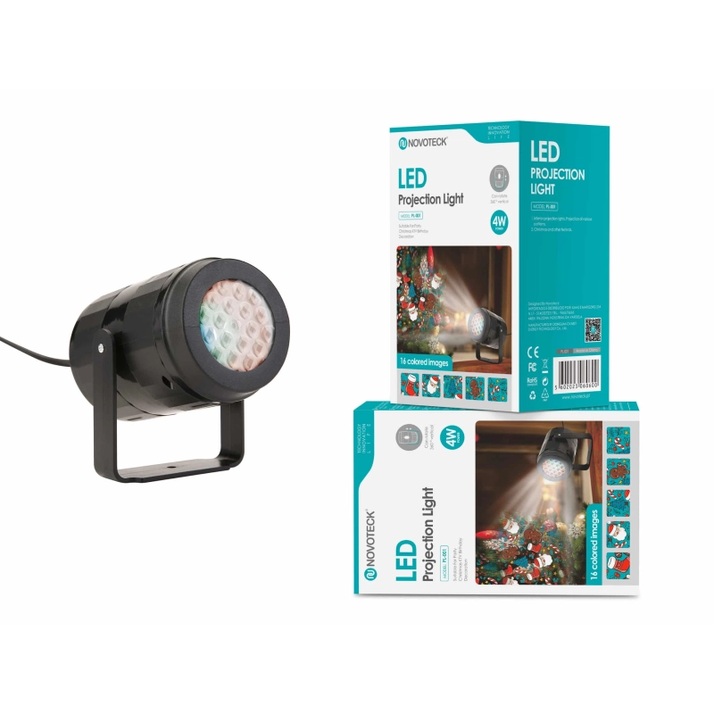 Luz de Projeção LED Novoteck PL-001 com Imagens Coloridas para Decoração