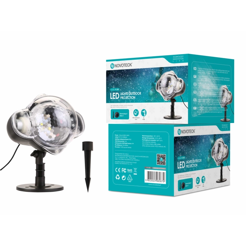 Projetor LED para Exteriores Novoteck PL-008 – Iluminação Dinâmica e Festiva