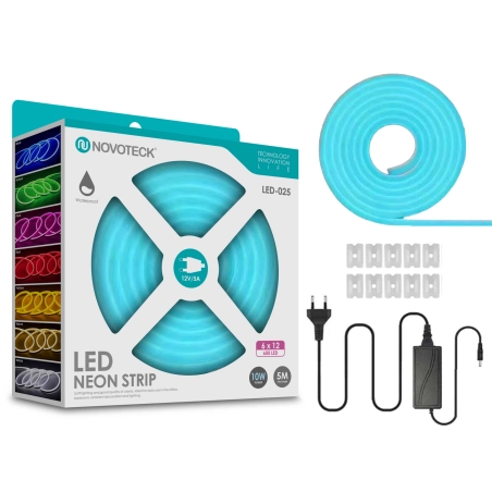 Fita Neon Led Azul Mar 5M 10W 12V 600Led Ip65 LED-025