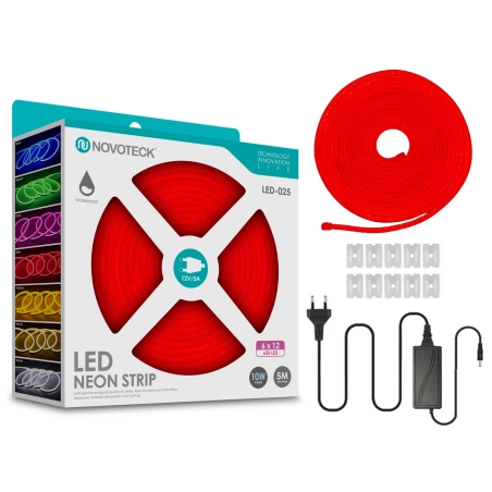 Fita Neon Led Vermelho 5M 10W 12V 600Led Ip65 LED-025