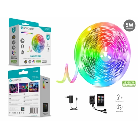 Fita Led 5M 12V 2835Rgb 270Mini Led 5W Som Controlo Ip65 LED-002