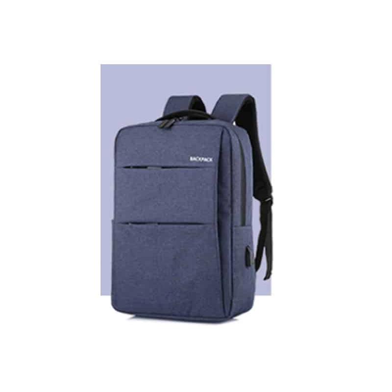 Mochila Multifuncional Azul Novoteck BAG-007 com Design Slim e Conexão USB