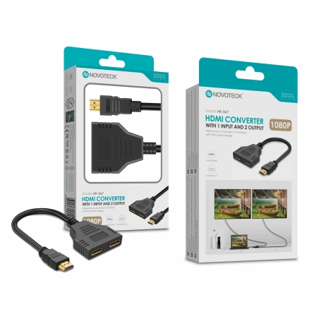 Divisor HDMI NOVOTECK - Distribuição de Sinal 1 Entrada e 2 Saídas com 1080p HK-067