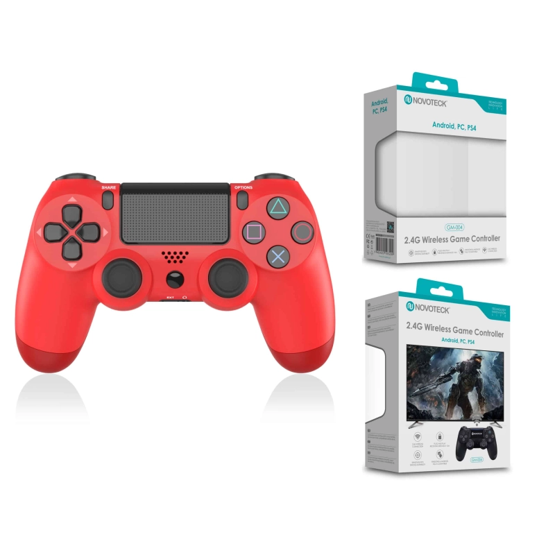 Comando Jogo PS4-PC-Android Vermelho Sem Fio 2.4G GM-004
