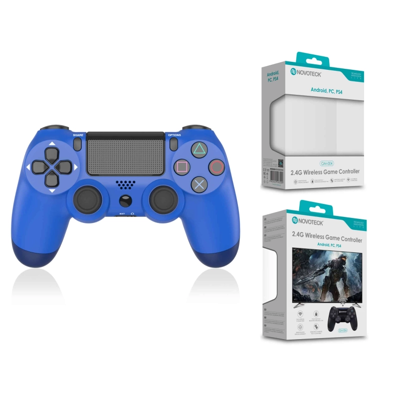 Comando Jogo PS4-PC-Android Azul Sem Fio 2.4G GM-004